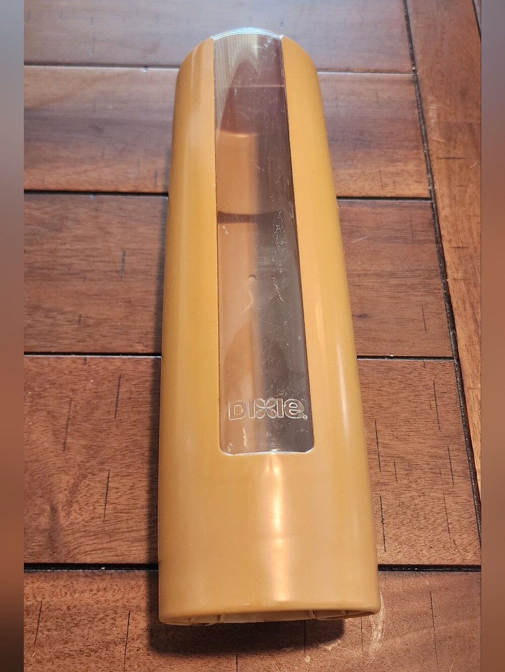 Vtg Dixie Cup Kitchen Dispenser Plastic 5 Oz Cup Clear Window Yellow